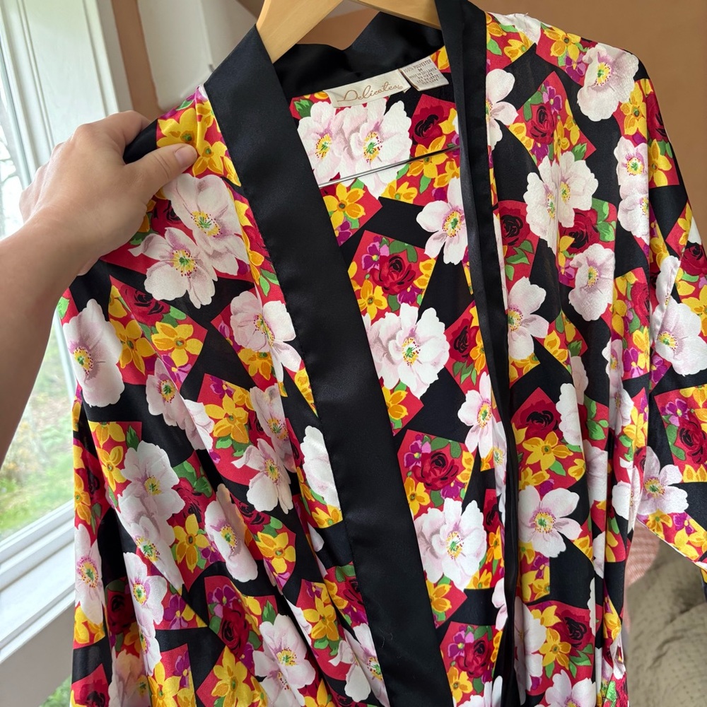 Vintage Y2K Satin Robe Floral Print Women’s Medium - Picture 16 of 16